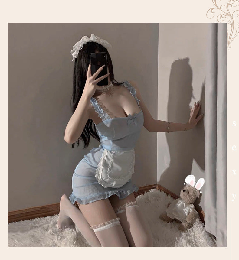 纯情小女佣性感甜美吊带裙